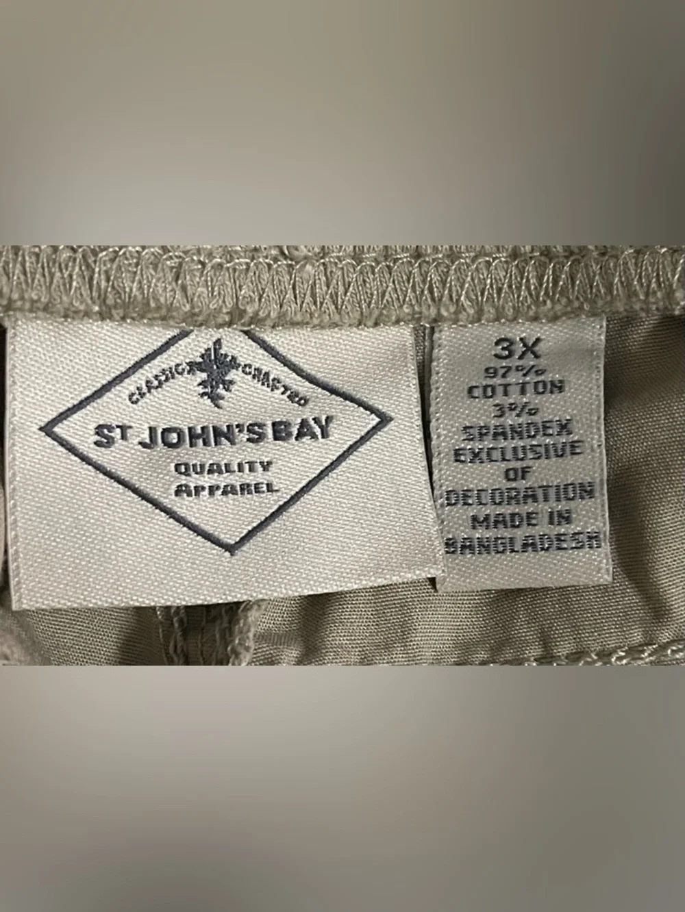 ST. JOHN’S BAY MID RISE CARGO CAPRI PANTS WOMENS BISCOTTI BEIGE COLOR SIZE 3X